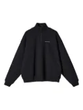 MONOCHROME half-zip cotton sweatshirt - Black