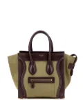 Céline Pre-Owned 2012 Micro Bicolor Leather Trimmed Canvas Luggage Tote handbag - Green