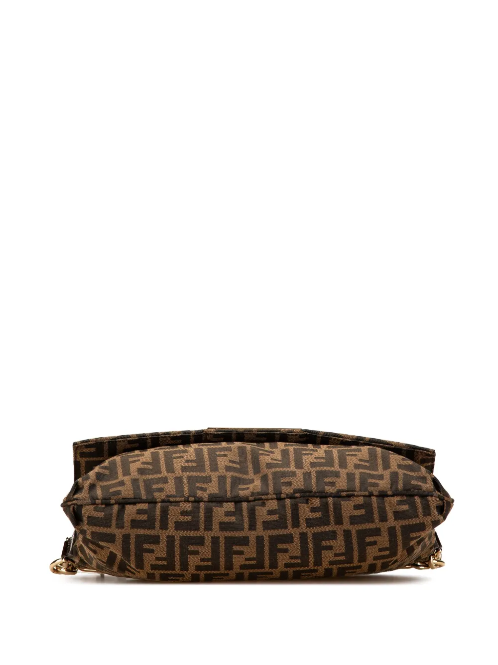 Pre-owned Fendi 2010-2025 Zucca Canvas Mia Flap Crossbody Bag