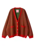 MONOCHROME geometric-pattern cardigan - Red