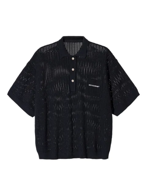 MONOCHROME open-knit polo shirt
