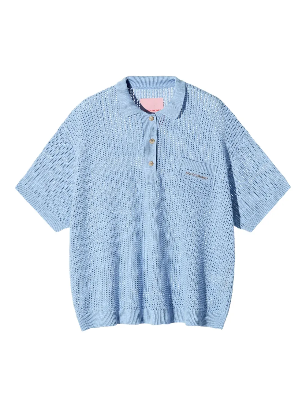 MONOCHROME open-knit polo shirt | Blue | Image 1