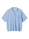 MONOCHROME open-knit polo shirt - Blue