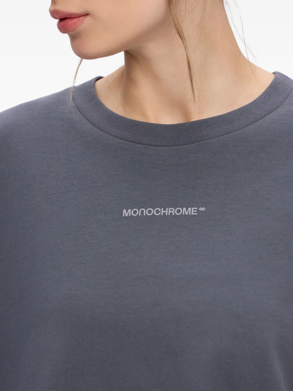 Monochrome Logo-print Cotton T-shirt In Gray