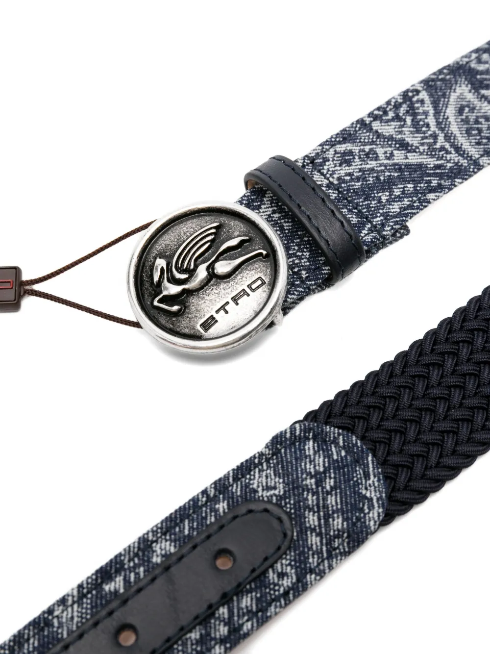 ETRO KIDS paisley woven belt Blauw