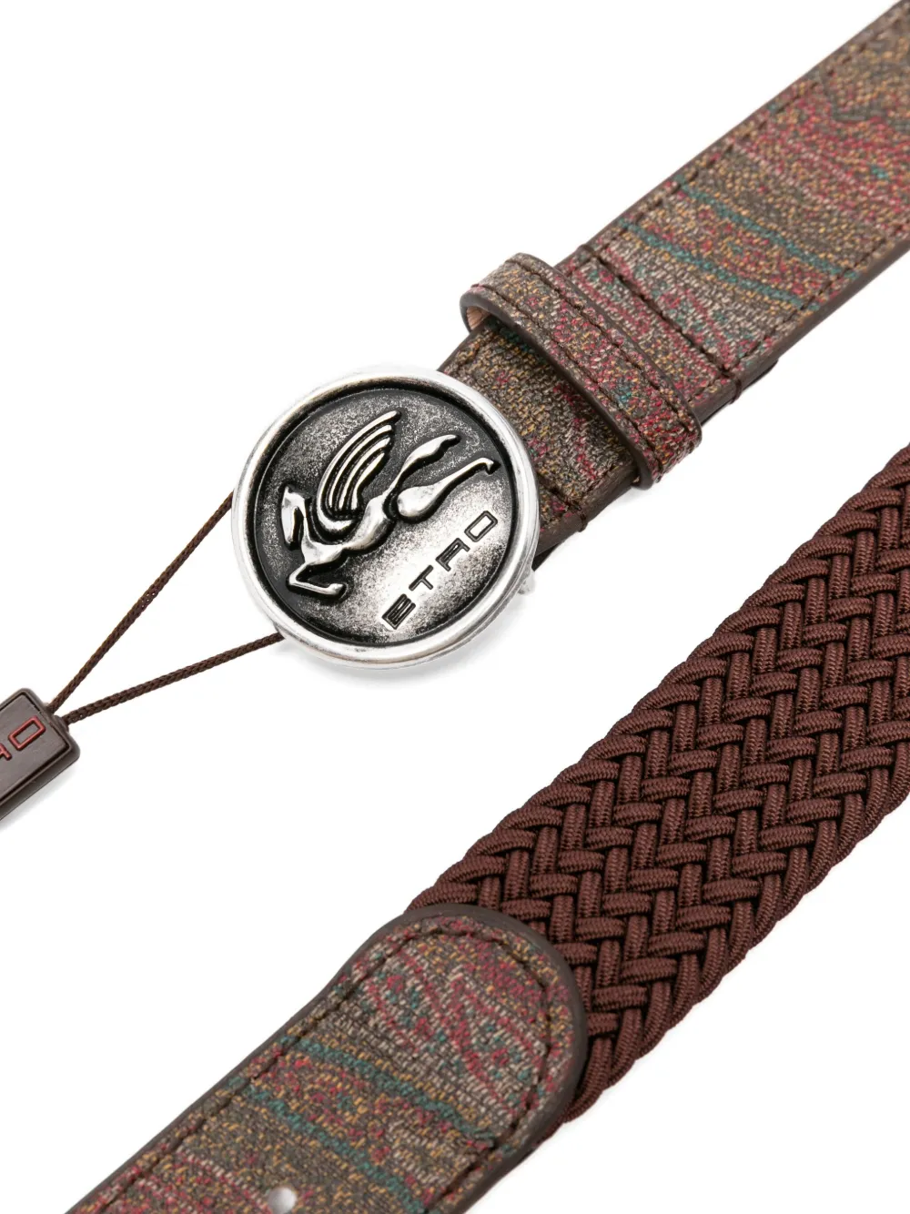ETRO KIDS braided leather belt Bruin
