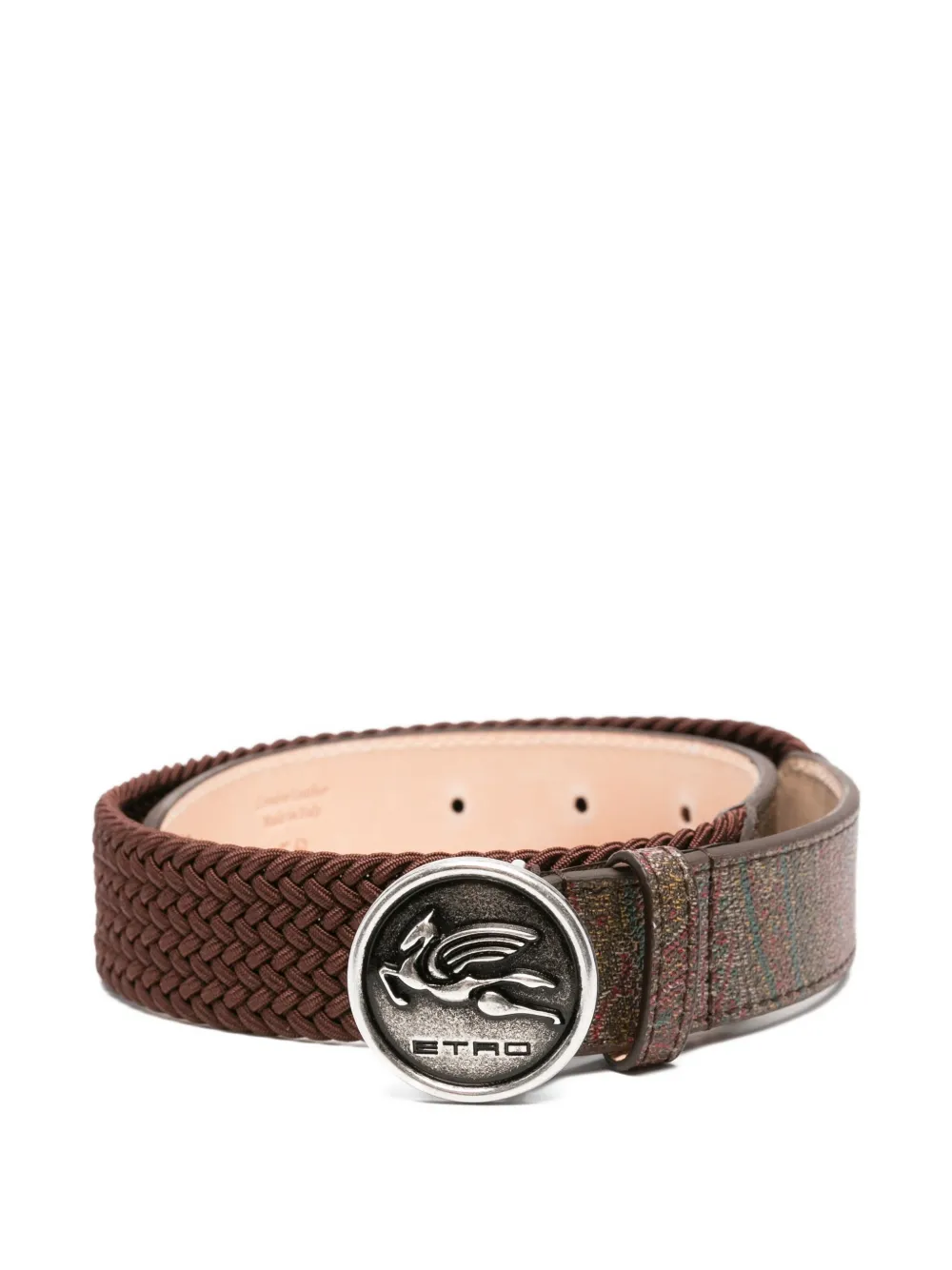 ETRO KIDS braided leather belt Bruin