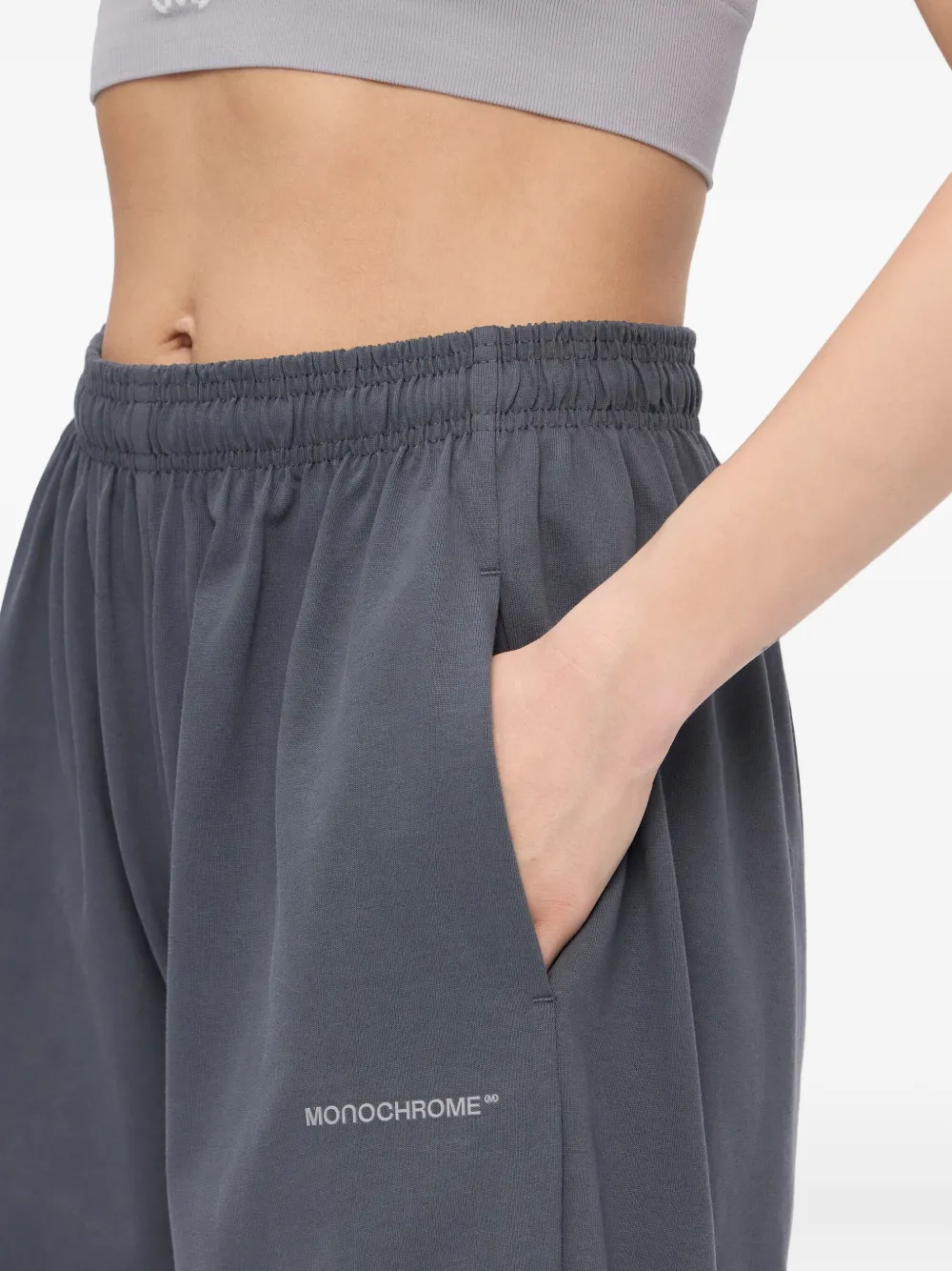 MONOCHROME Katoenen shorts met elastische tailleband Grijs