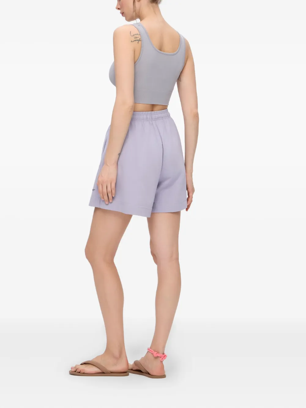 MONOCHROME Katoenen shorts met elastische tailleband Paars