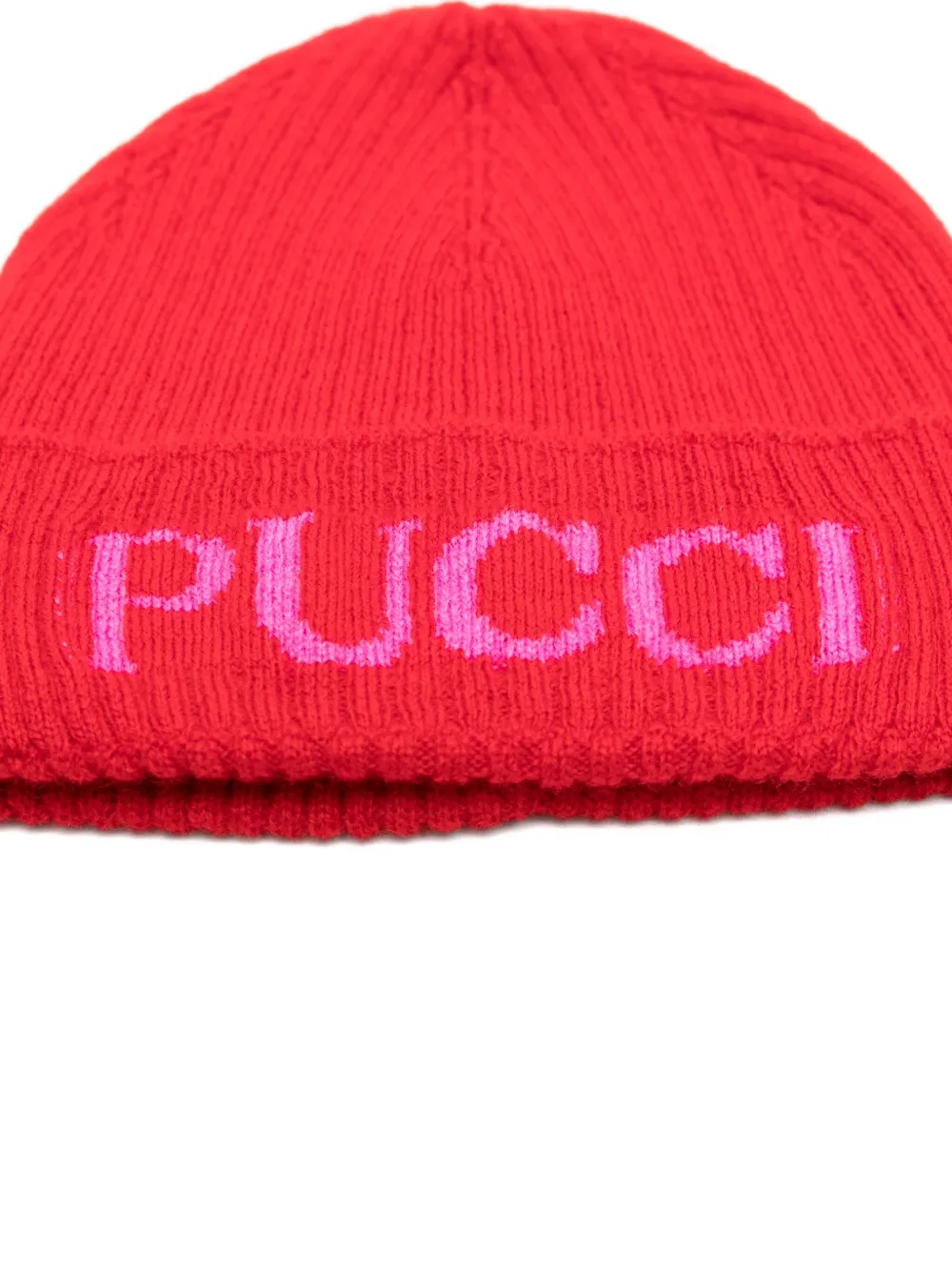 PUCCI Junior logo-intarsia ribbed beanie | Knitted Hats | Image 2