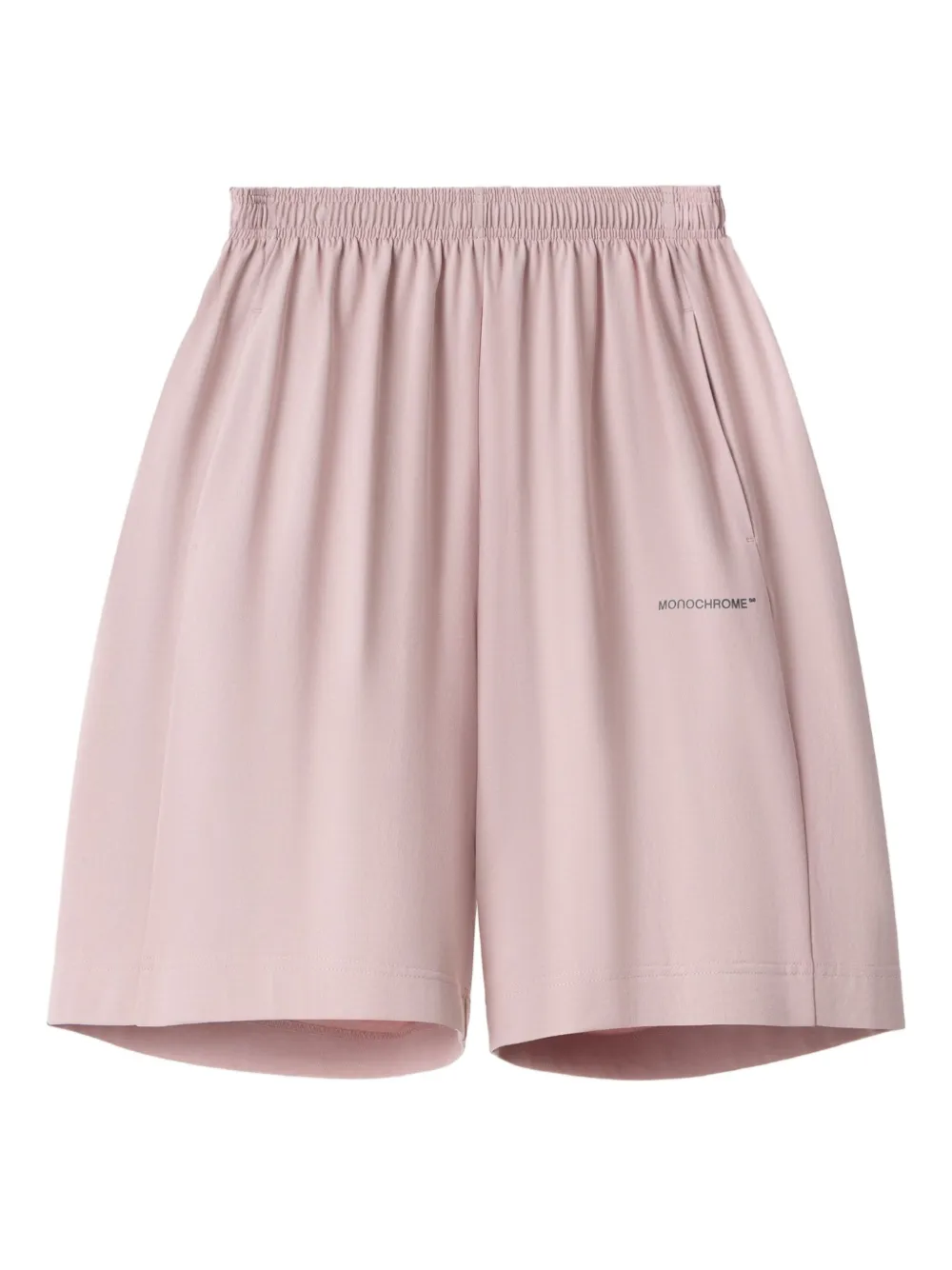 Monochrome Elastic-waistband Cotton Shorts In Pink