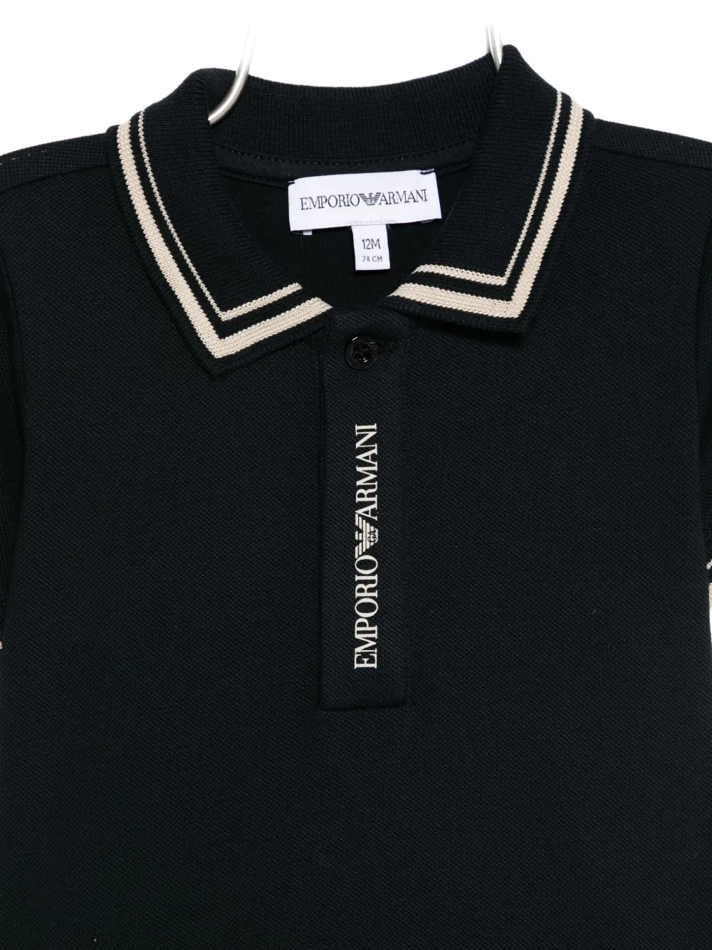 Emporio Armani Kids tipped-collar polo shirt Blauw