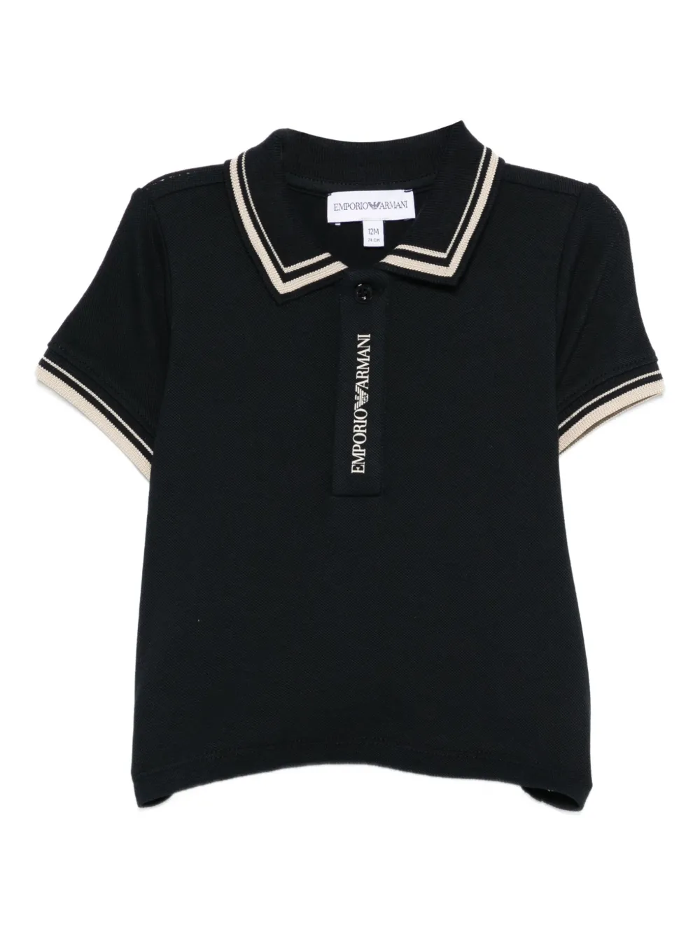 Emporio Ar i Kids tipped-collar polo shirt Blauw