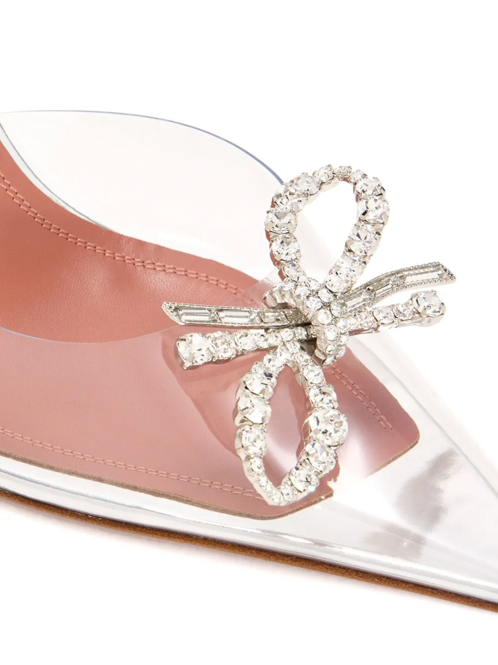 Amina Muaddi 95mm Rosie crystal-bow slingback pumps White