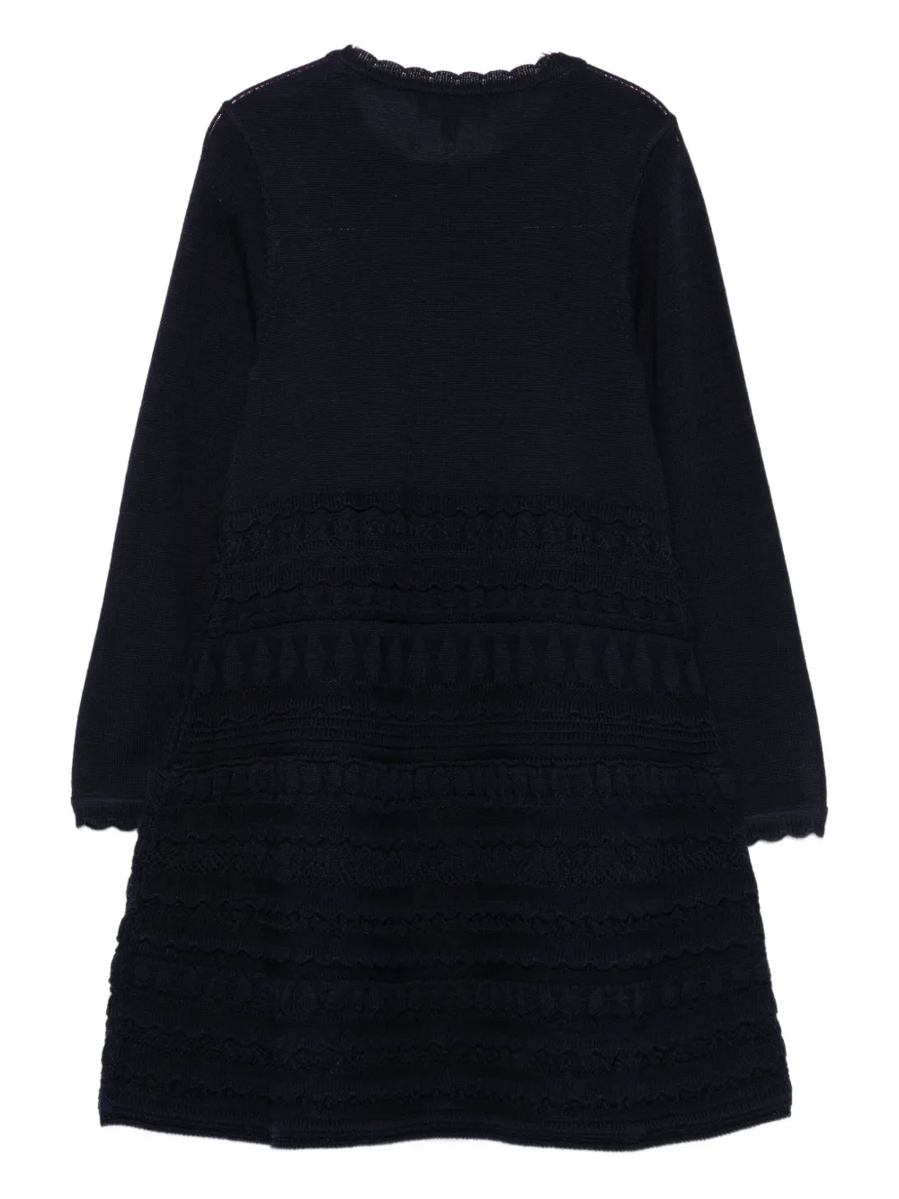 Emporio Armani Kids lace knit dress Blauw