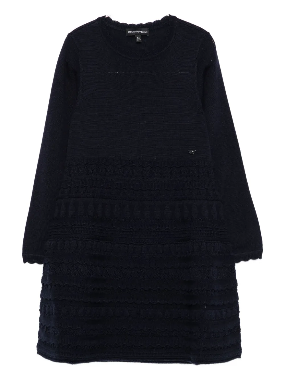 Emporio Ar i Kids lace knit dress Blauw