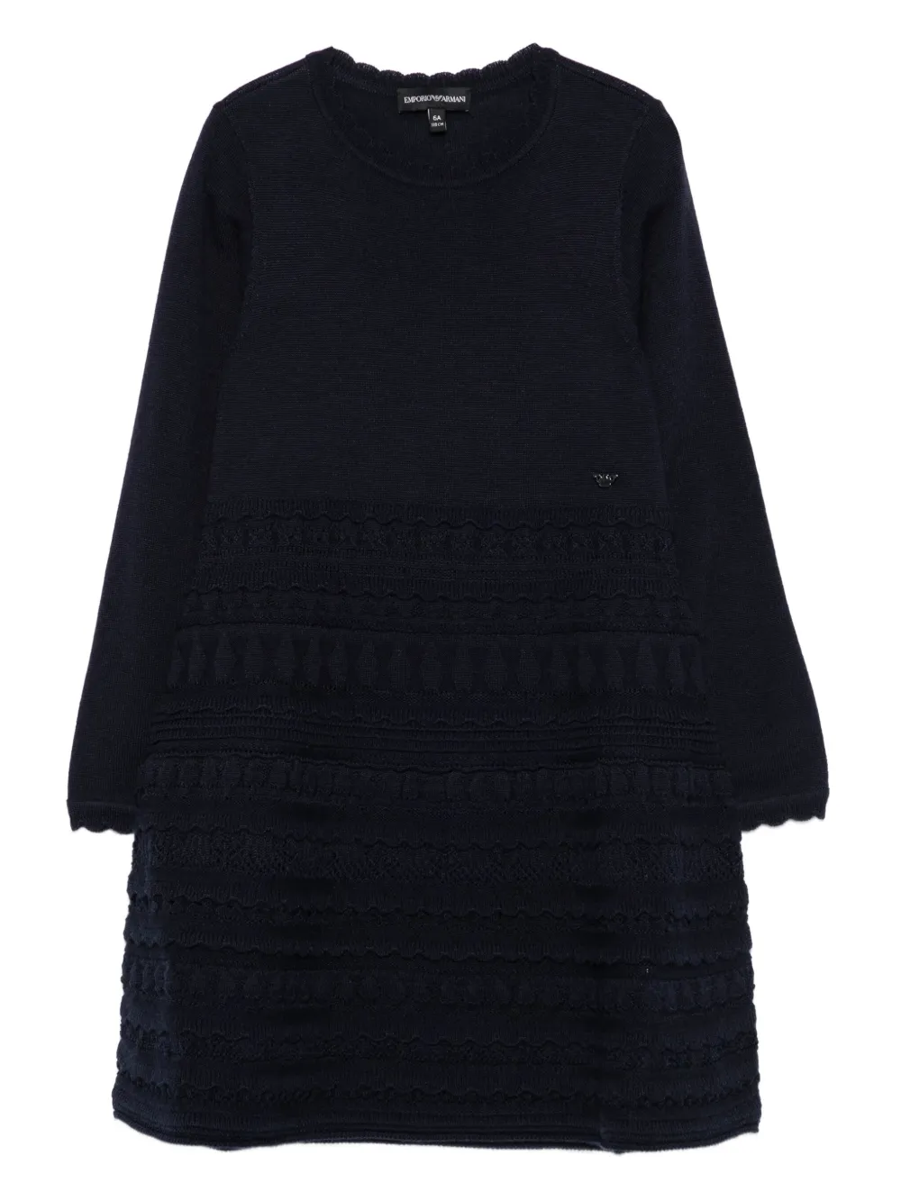 Emporio Ar i Kids lace knit dress Blauw