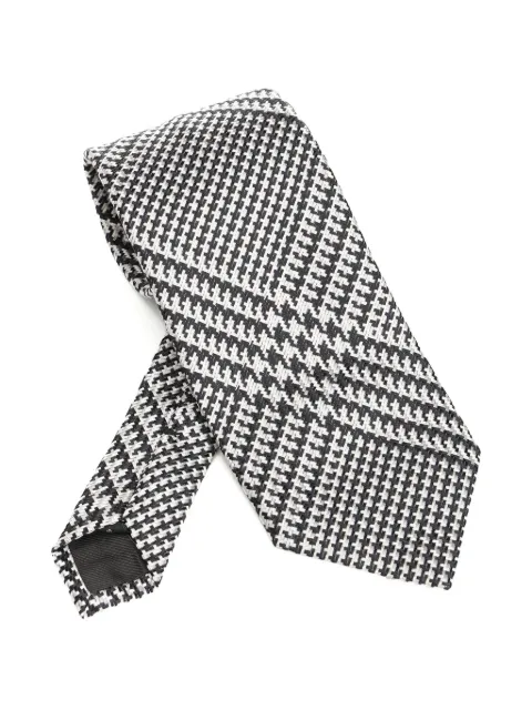 TOM FORD houndstooth-pattern silk tie