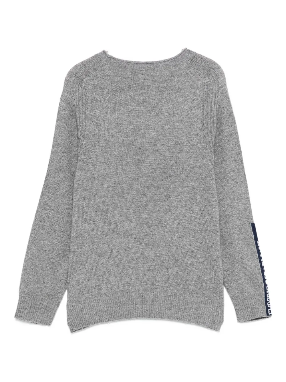 Emporio Armani Kids logo-detail wool sweater Grijs