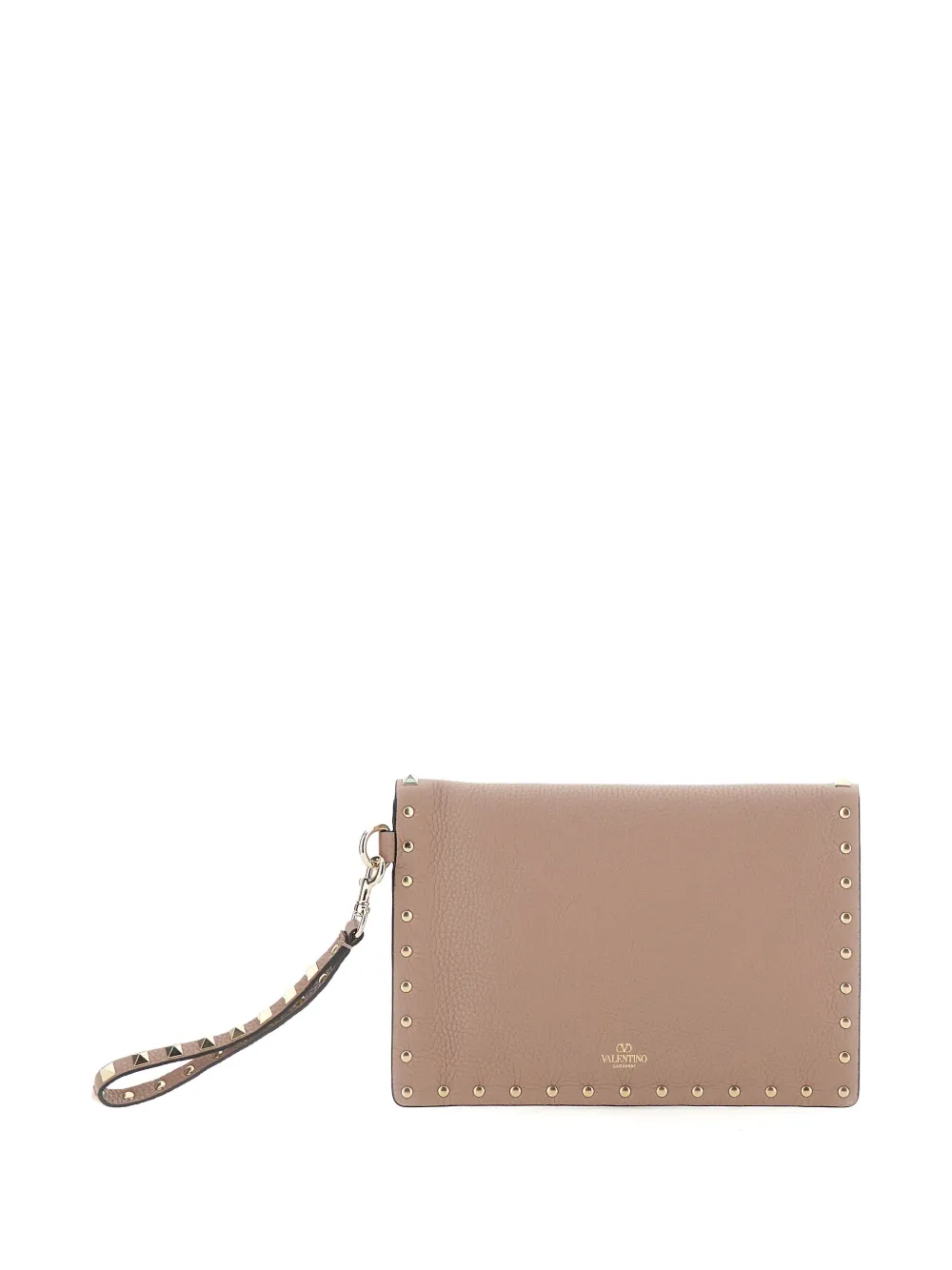 Valentino Garavani Rockstud envelop buidel met studs - Beige