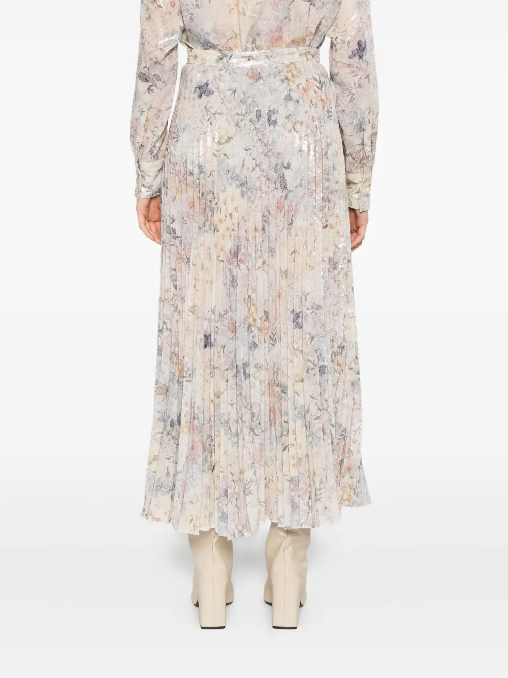 Golden Goose sequin-embellished pleated skirt Beige