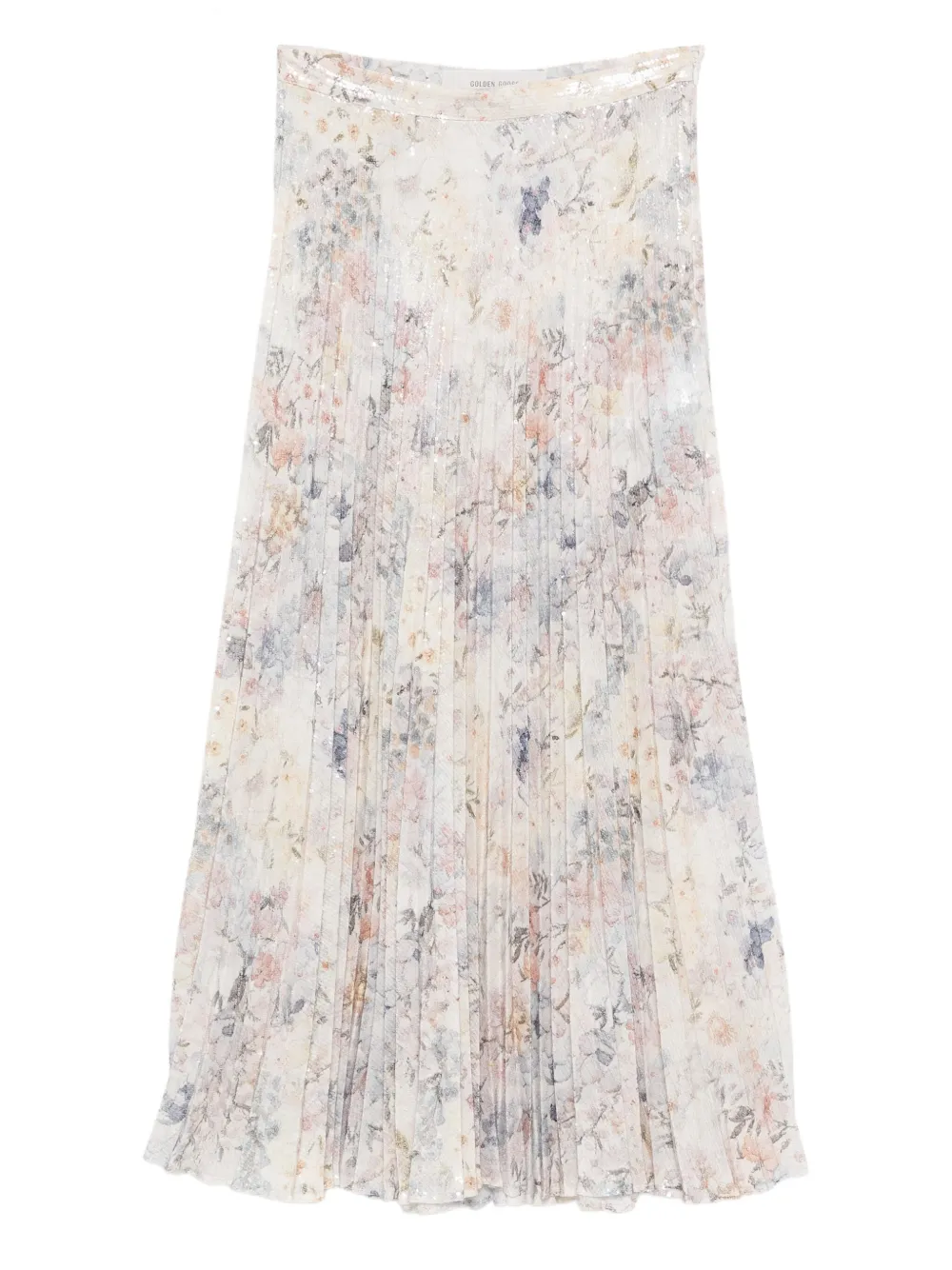 Golden Goose sequin-embellished pleated skirt Beige