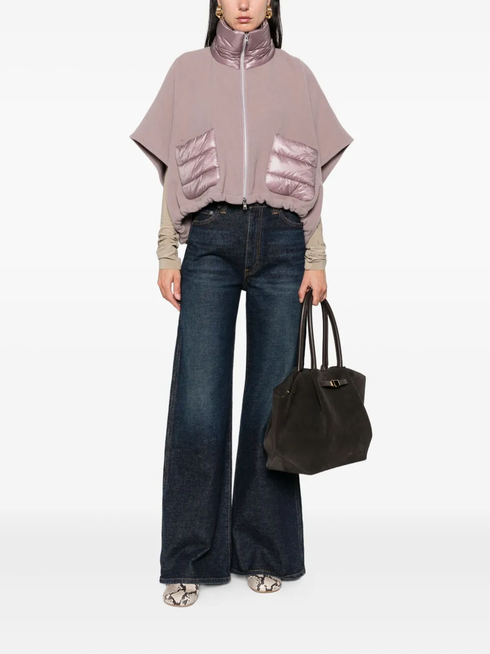 Herno quilted-pocket fleece jacket Paars