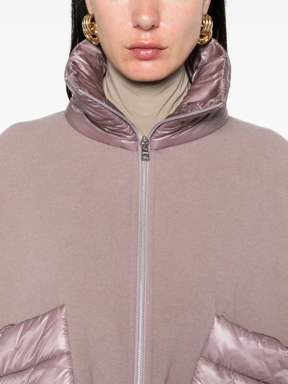 Herno quilted-pocket fleece jacket Paars
