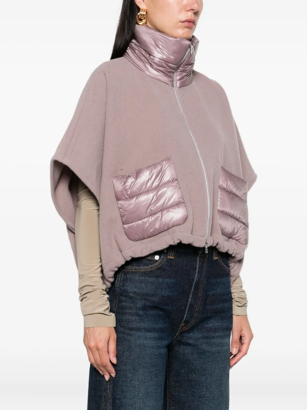 Herno quilted-pocket fleece jacket Paars