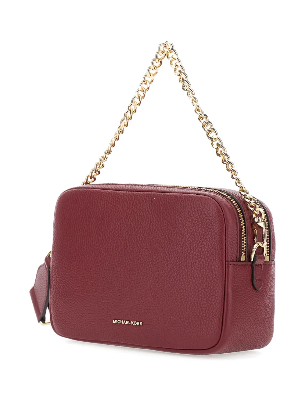 Michael Kors Bryant medium leren crossbodytas met kettinghengsel Rood