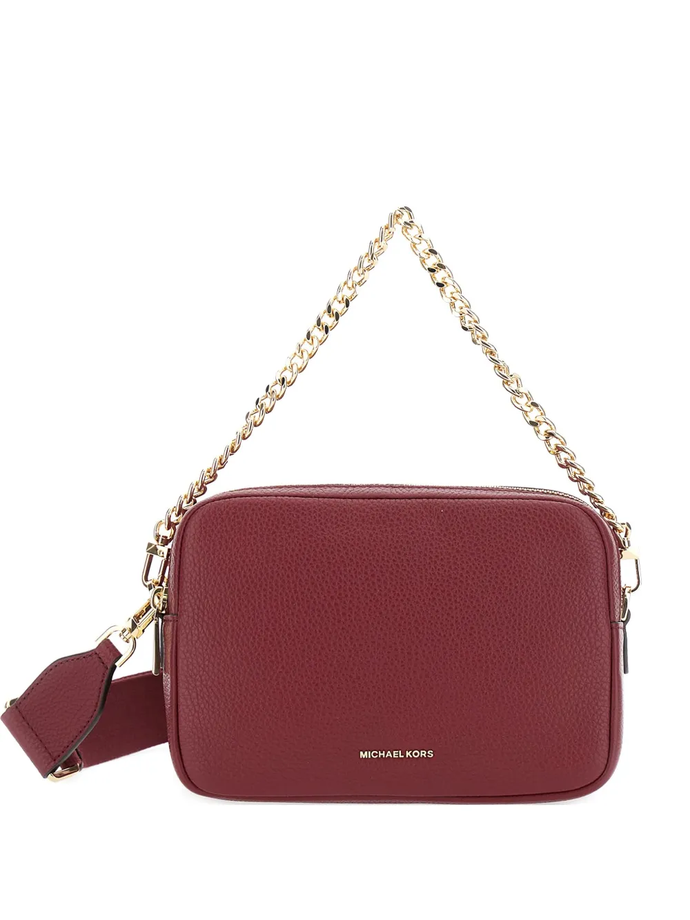Michael Kors Bryant medium leren crossbodytas met kettinghengsel Rood