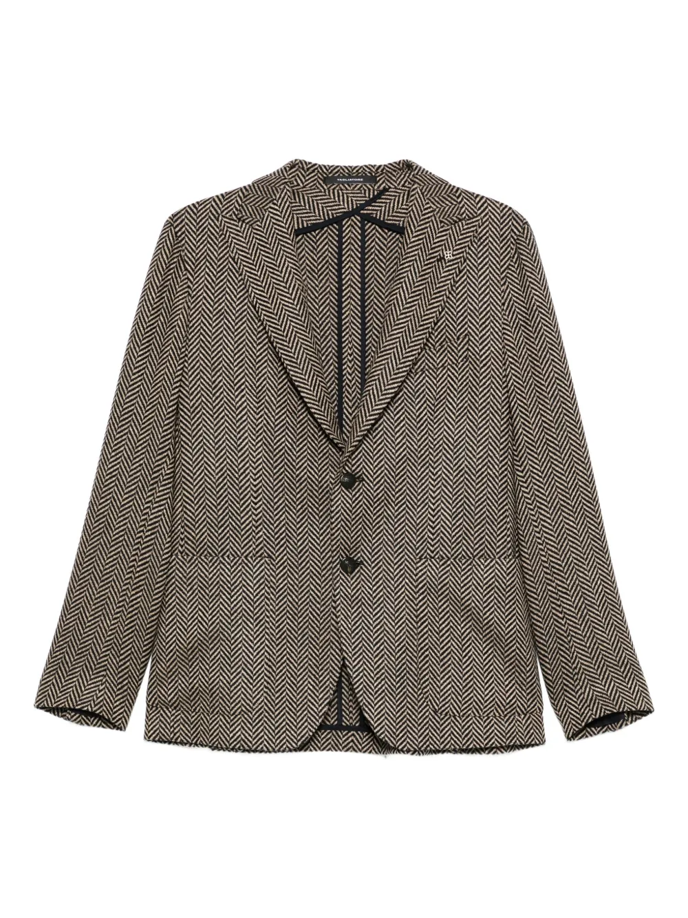 Tagliatore herringbone single-breasted blazer Beige