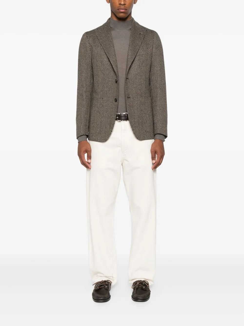 Tagliatore Blazer met visgraatpatroon Beige
