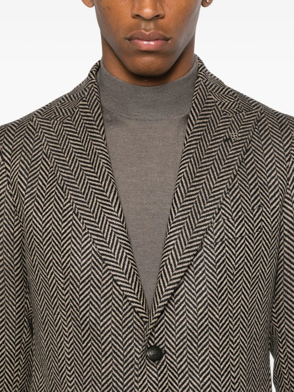 Tagliatore Blazer met visgraatpatroon Beige