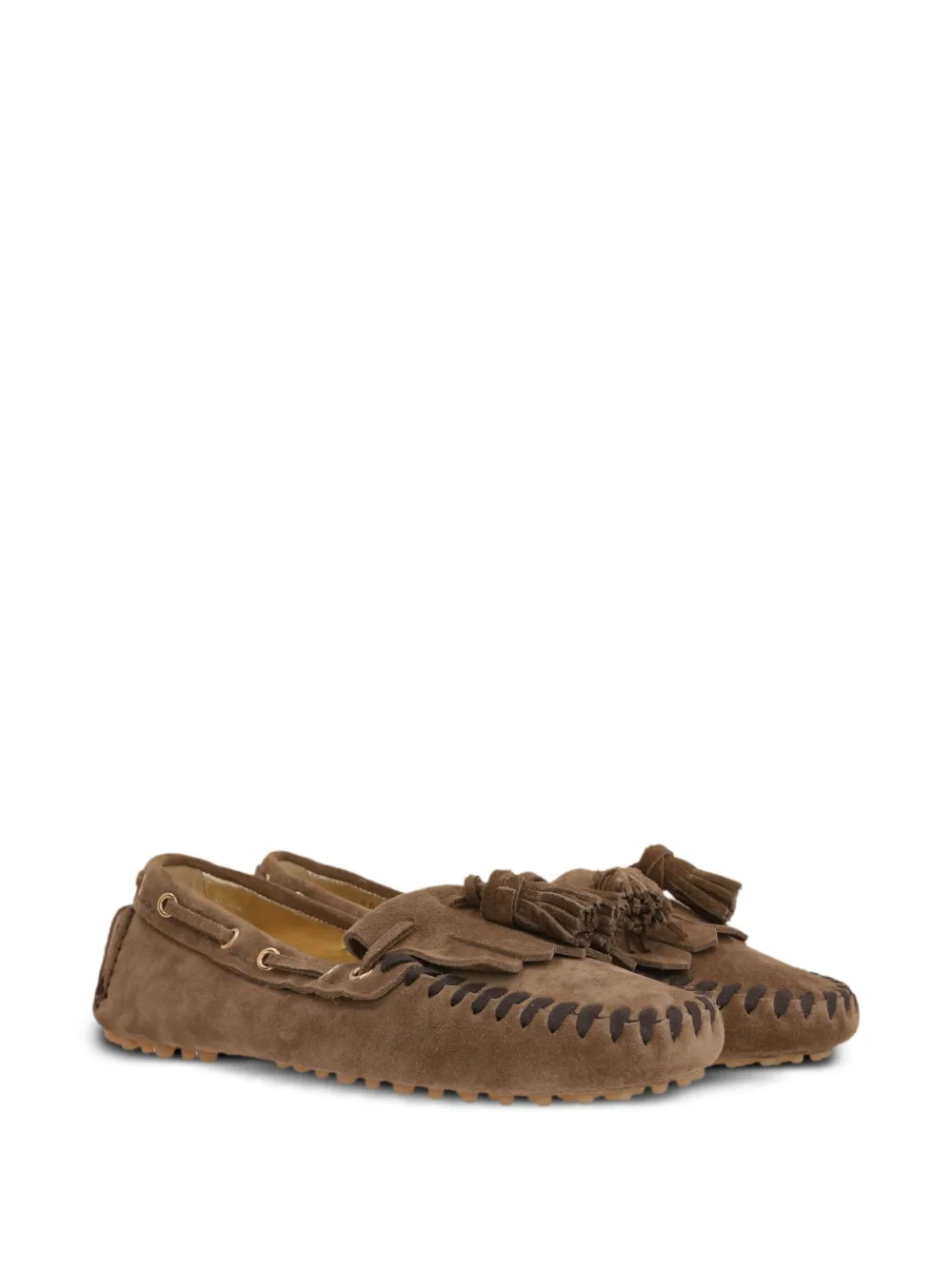 Car Shoe Driving tassel-embellished suede loafers Bruin