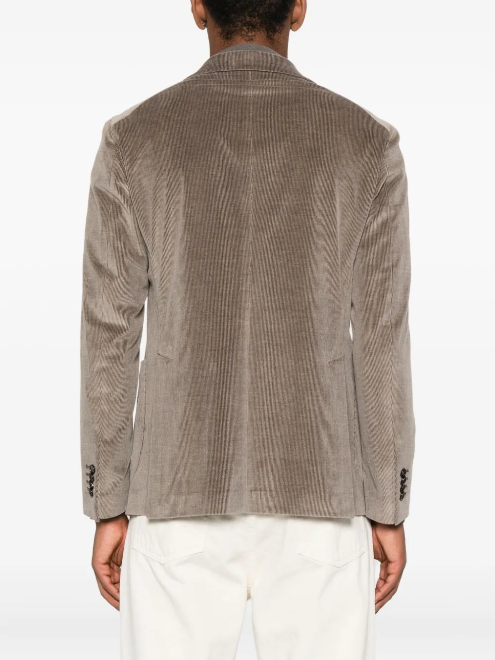 Tagliatore Ribfluwelen blazer met opgestikte zak Bruin