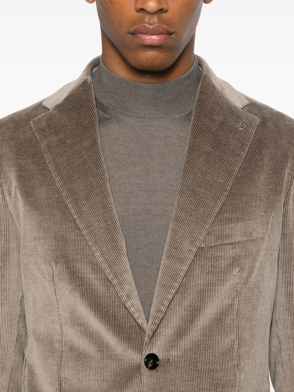 Tagliatore Ribfluwelen blazer met opgestikte zak Bruin