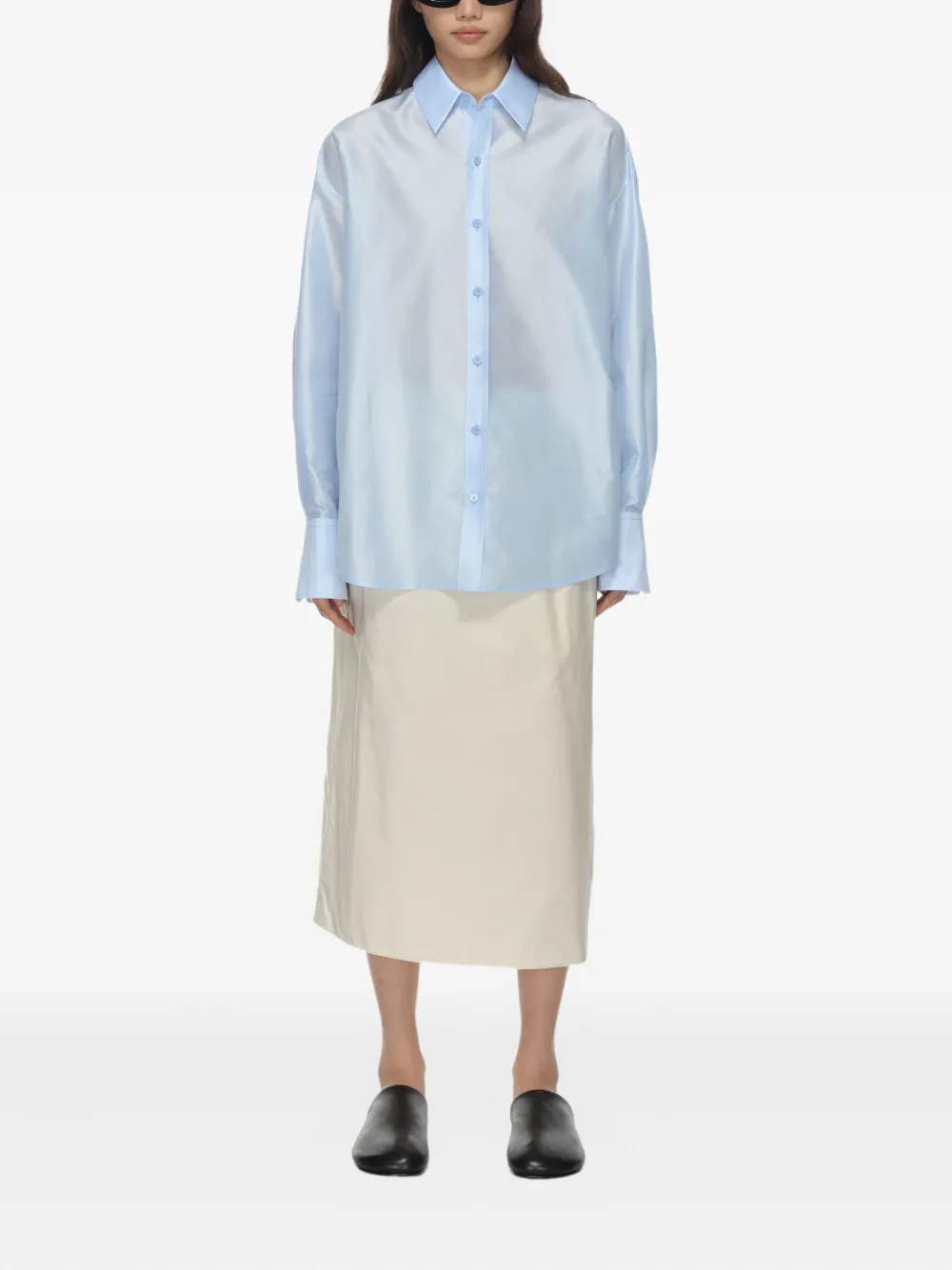 Carven Taffeta blouse Blauw