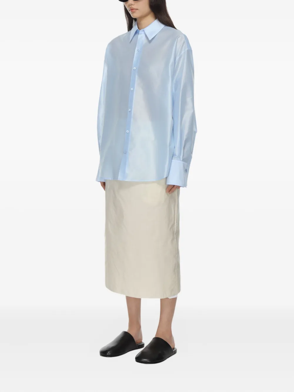 Carven Taffeta blouse Blauw
