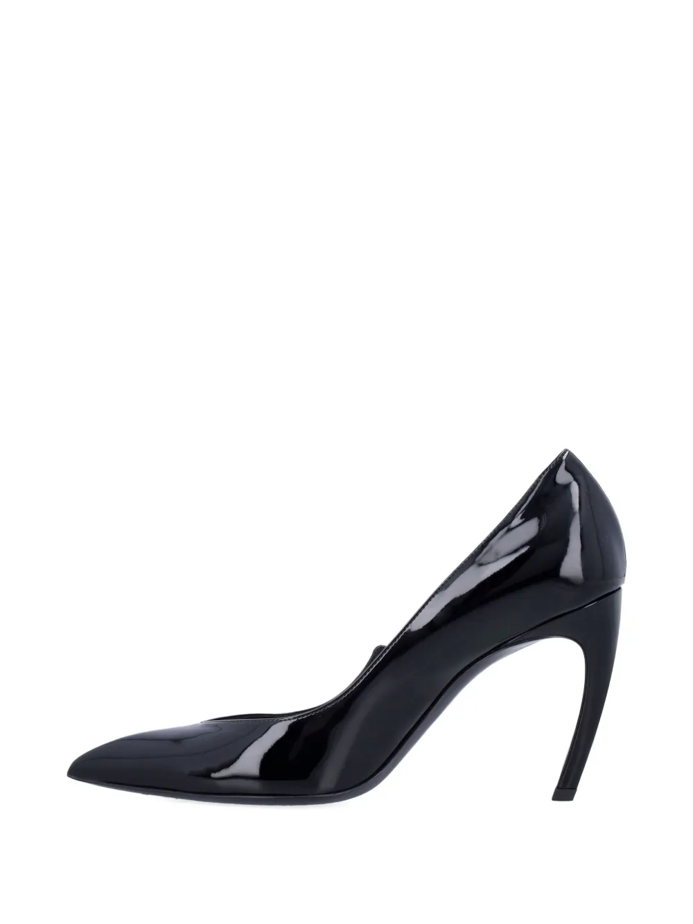 The Attico 95mm Mia patent-leather pointed-toe pumps Black
