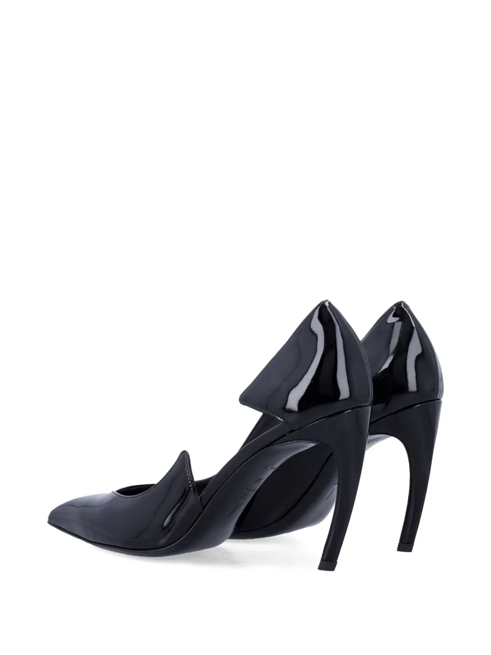 The Attico 95mm Mia patent-leather pointed-toe pumps Black