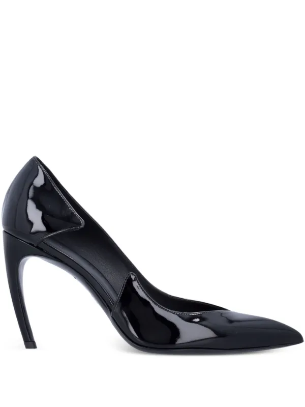 The Attico 95mm Mia Patent-leather Pointed-toe Pumps in Black