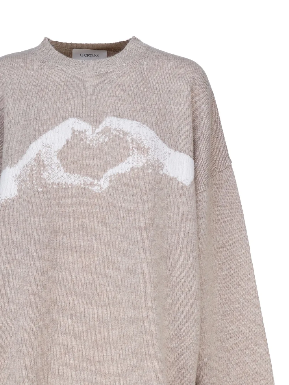 Sportmax heart-graphic knit dress Beige