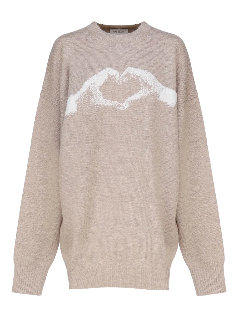 Sportmax heart-graphic knit dress Beige