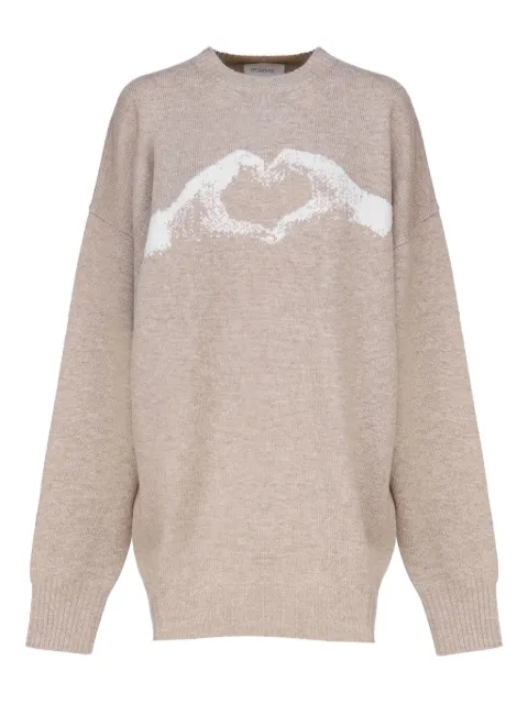 Sportmax heart-graphic knit dress