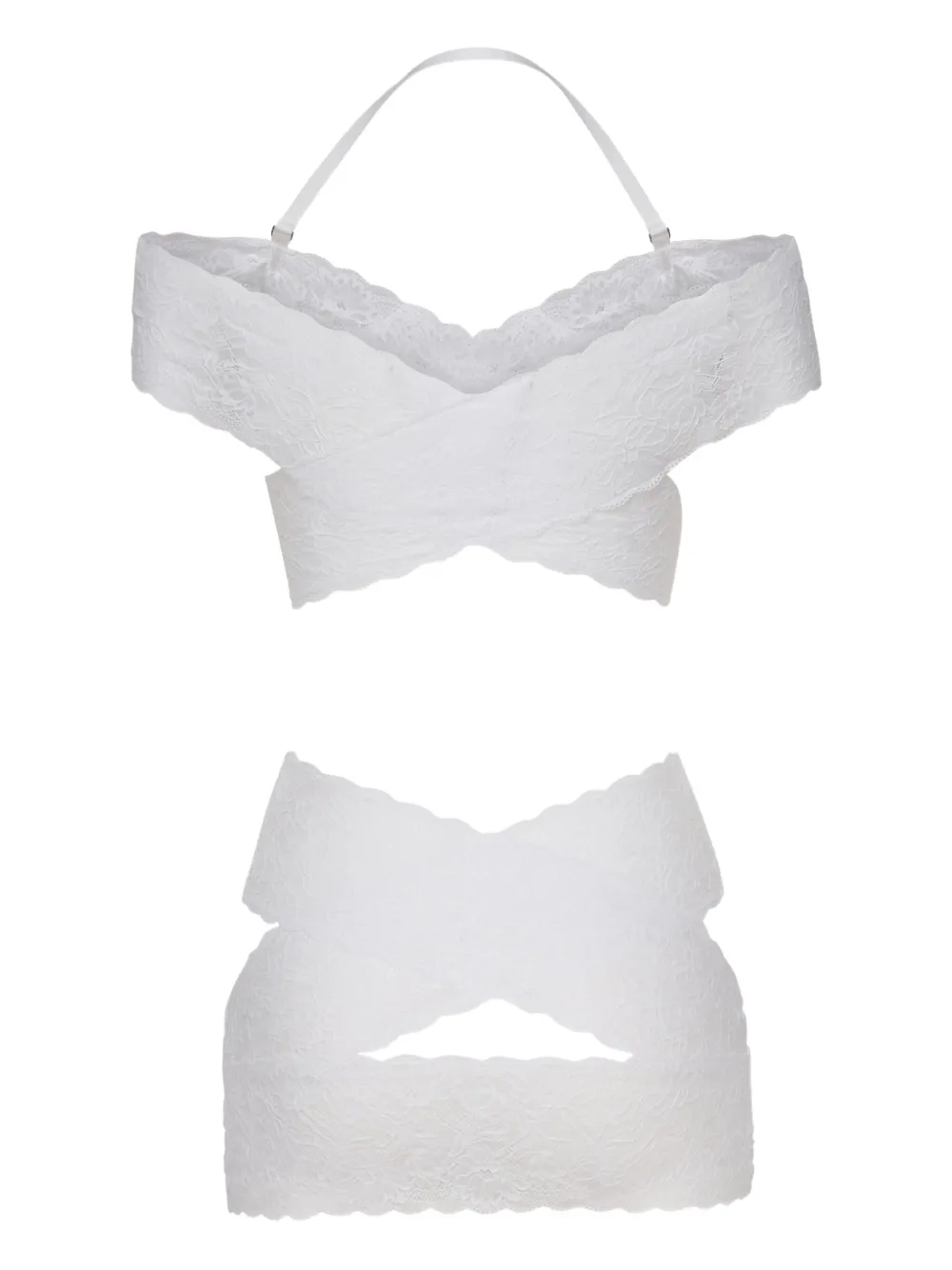 POSTER GIRL lace halterneck dress - ホワイト POSTER GIRL lace halterneck dress - ホワイト