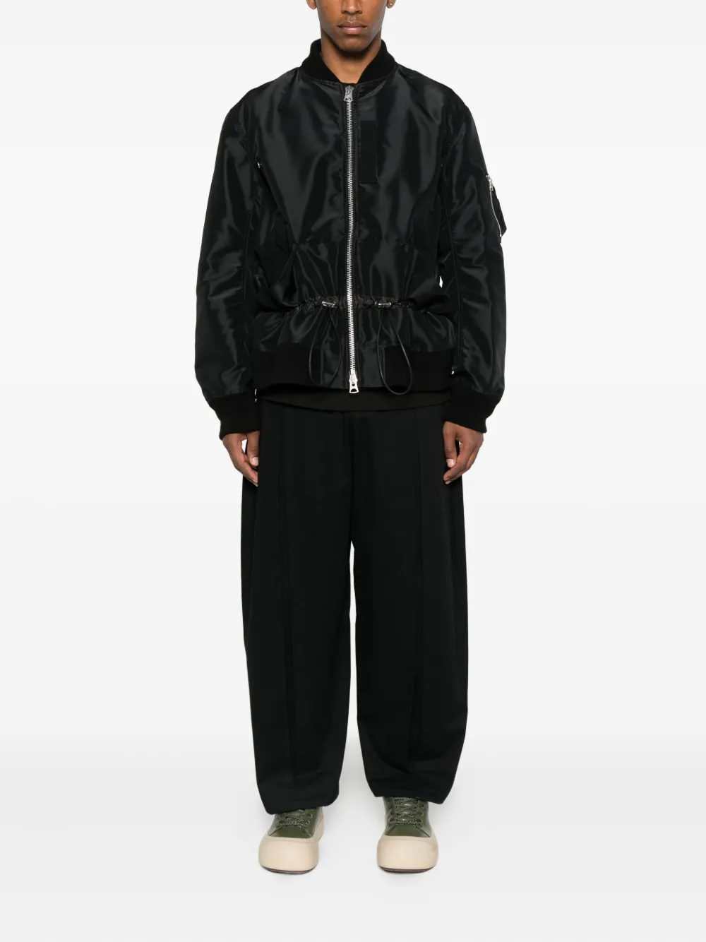 sacai Bomberjack met rits Zwart