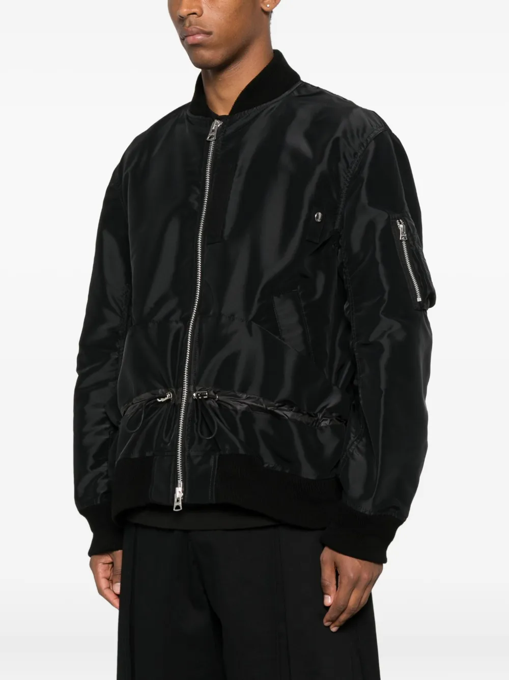 sacai Bomberjack met rits Zwart