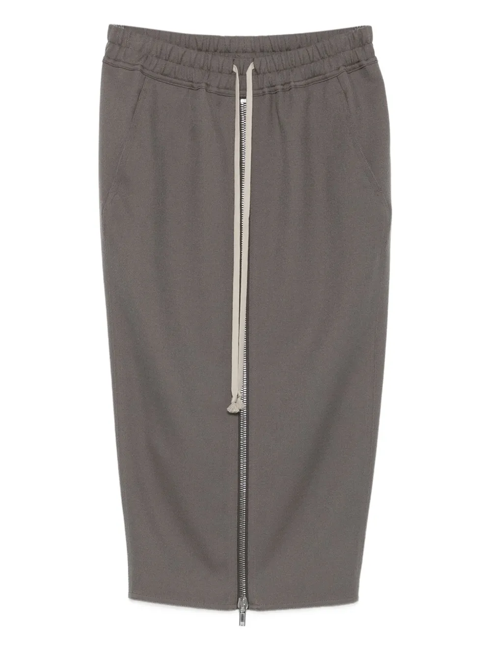 Rick Owens zip-front drawstring midi skirt Grijs