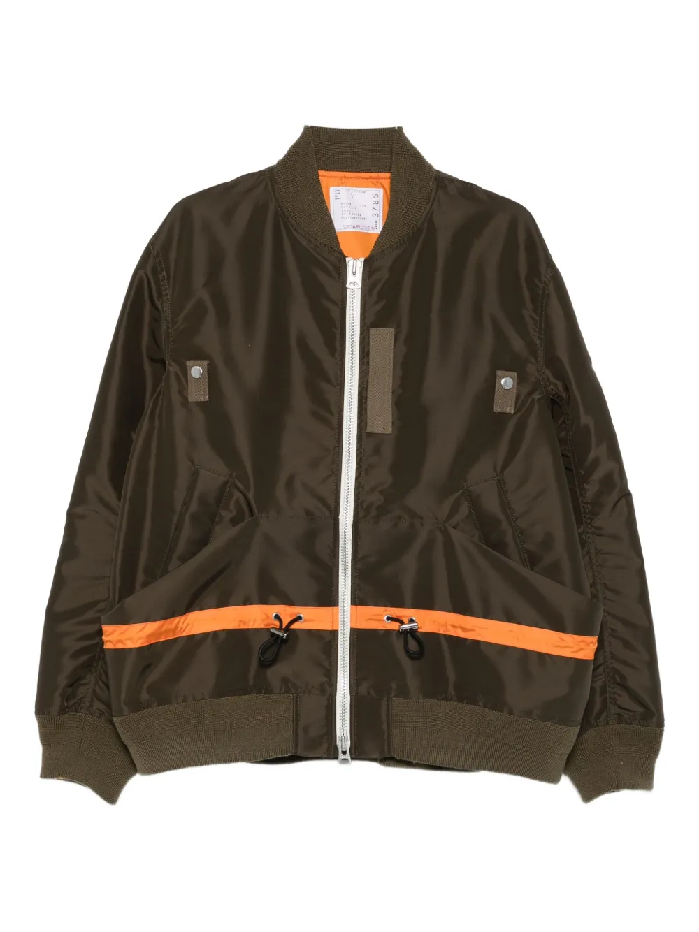 Sacai Bomberjack met trekkoordtaille Groen